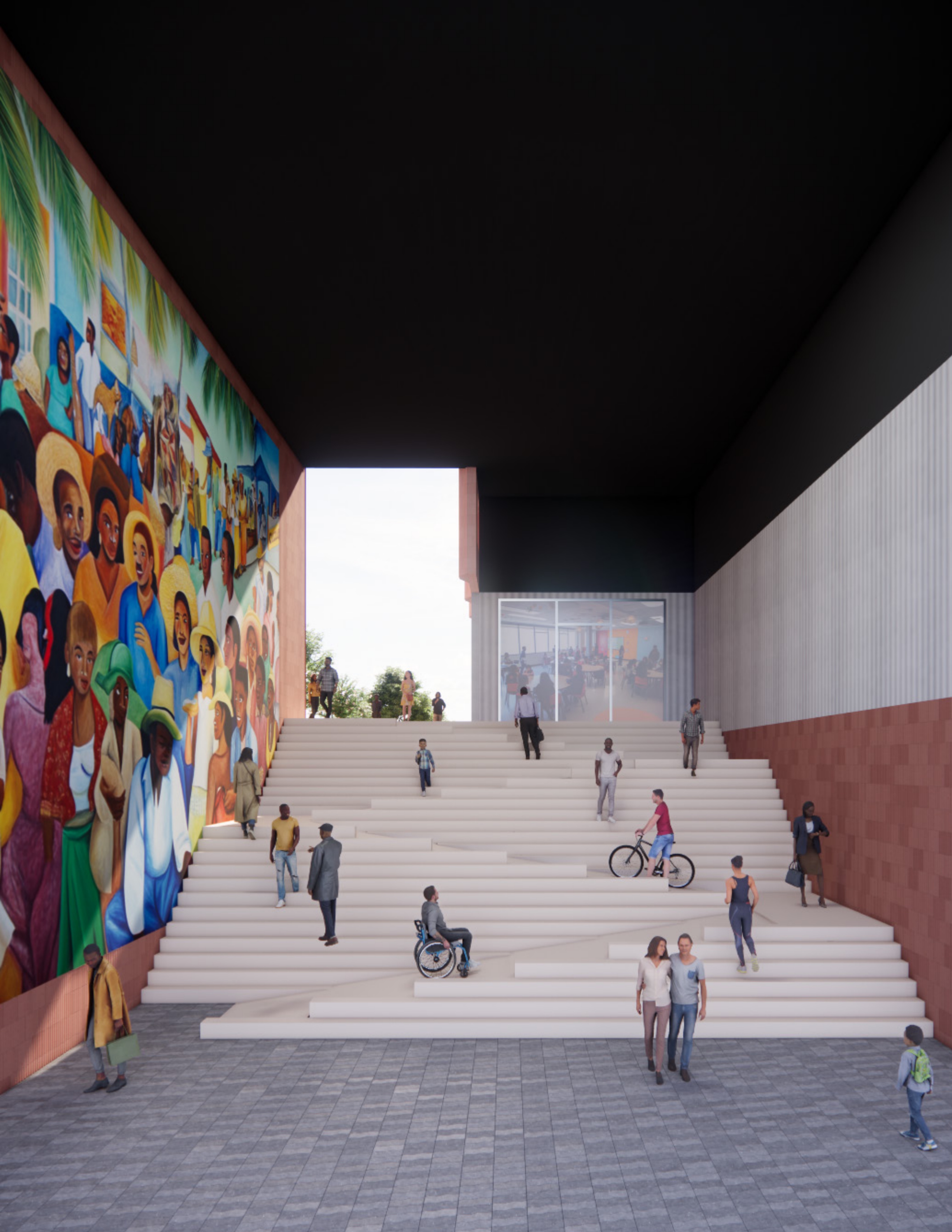 Community Mural and Public Stairway Rendering